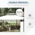 thumbnail image 4 of GVN Patio Garden Pergola, Pergola Canopy,13' x 10' Patio Gazebo Outdoor Canopy Shelter w/ Double Vented Roof, Cream White, 4 of 10