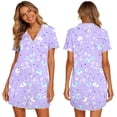 thumbnail image 7 of Byworldtasic Nightgowns for Women Button Down Sleep Shirt Short Sleeve NightShirts Boyfriend Sleepdress Soft Pajama Dress, 7 of 7