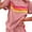 Pink, variant on ZOELNIC Women's 2 Piece Outfits Loungewear Color Block Short Sleeve Womens Tops Elastic Waist Shorts Sets, S