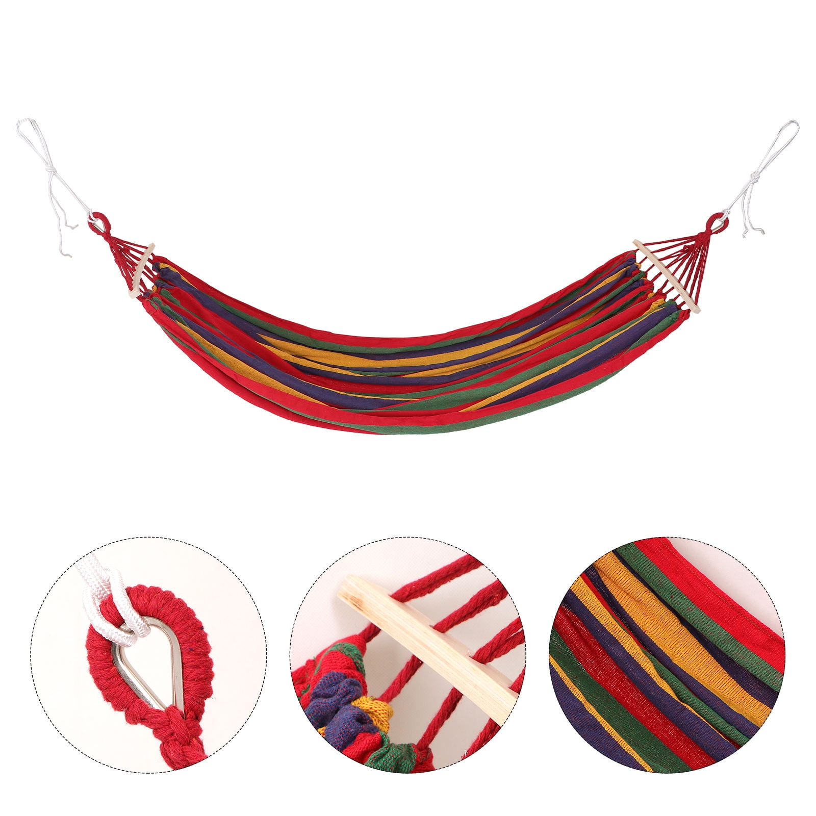 HONMEET Red Canvas Camping Hammock 85x61 Inches Lightweight Portable Outdoor Travel Hiking Gear with Carry Bag