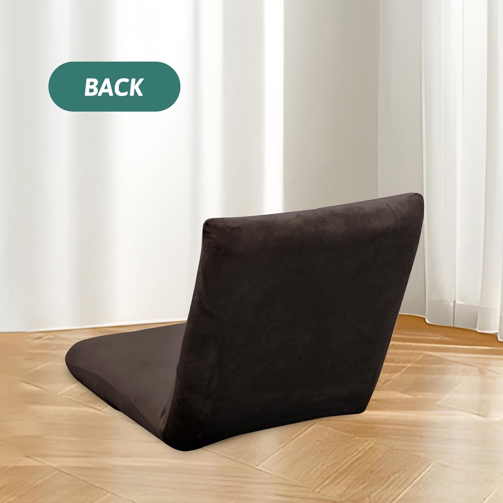 LKJYER Velvet Folding Floor Gaming Chair Cover Stretch Adjustable Floor Chair Slipcover Washable Padded Folding Gaming Sofa Chair Cover Floor Seating Lounge Chair Cover Protector for Living Room