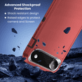 thumbnail image 3 of Entronix Rugged Heavy Duty Case for iPhone 17 Air – Triple-Layer Protective Bumper Cover, Red, 3 of 5