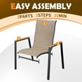 thumbnail image 5 of UDPATIO Patio Chairs Set of 2, Outdoor Dining Chairs with Textilene, Metal Frame for Garden,Khaki, 5 of 9