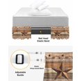 thumbnail image 3 of Western Texas Star Retro Bed Skirt Cal King 16 Inch Drop, Wrap Around Bed Skirts, Vintage Farmhouse Berry Brown Wood Elastic Bedskirt Pleated Bed Frame Cover Luxurious Dust Ruffle for Cal King Bed, 3 of 6