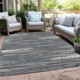 thumbnail image 6 of Addison Rugs Chantille Indoor/Outdoor Transitional Stripes Gray Washable Rectangle Rug, 3' x 5', 6 of 6