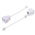 thumbnail image 1 of Telephone Cable Adapter,RJ11 Phone Splitter Modular Cable Phone Adapter,Telephone Adaptor Splitter Extension Cable RJ11 6P4C Male-2 Female Socket Telephone Extension Cable, Fax Machine, 1 of 5