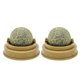 thumbnail image 4 of 4Pcs Cat Licking Ball Natural Catnip Wall Stick-on Ball Toy Cat Treats Mint Leaf Ball Rotating Puzzle Balls Pet Supplies for Little Cats (Green), 4 of 4