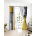 thumbnail image 3 of Yellow Gray Blackout Curtains for Bedroom/Living Room, Thermal Insulated Kitchen Curtains, Modern Oil Painted Geometric Abstract Grommet Darkening Window Treatment Drapes 52"x72"x2, 3 of 8