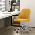 thumbnail image 3 of JOINSUN Office Desk Chair, Upholstered Seat Height-Adjustable with Wheels for Home, Yellow, 3 of 6
