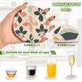 thumbnail image 2 of Yayeee 6 PCS Drink Coasters with Holder Set Woven Absorbent Round Tabletop Hot Pad, Black Retro Flower, 2 of 7