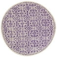 thumbnail image 3 of Safavieh Cambridge Collection CAM123K Handmade Moroccan Premium Wool Area Rug, 6' x 6' Round, Purple / Ivory, 3 of 4