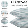 thumbnail image 5 of Aqua White Buffalo Check Throw Pillow Covers 18x18 Inch Set of 2, Farmhouse Plaid Modern Geometric Waterproof Outdoor Pillow Covers, Decorative Cushion Pillowcases for Couch, Sofa, Bed, Garden, Patio, 5 of 9