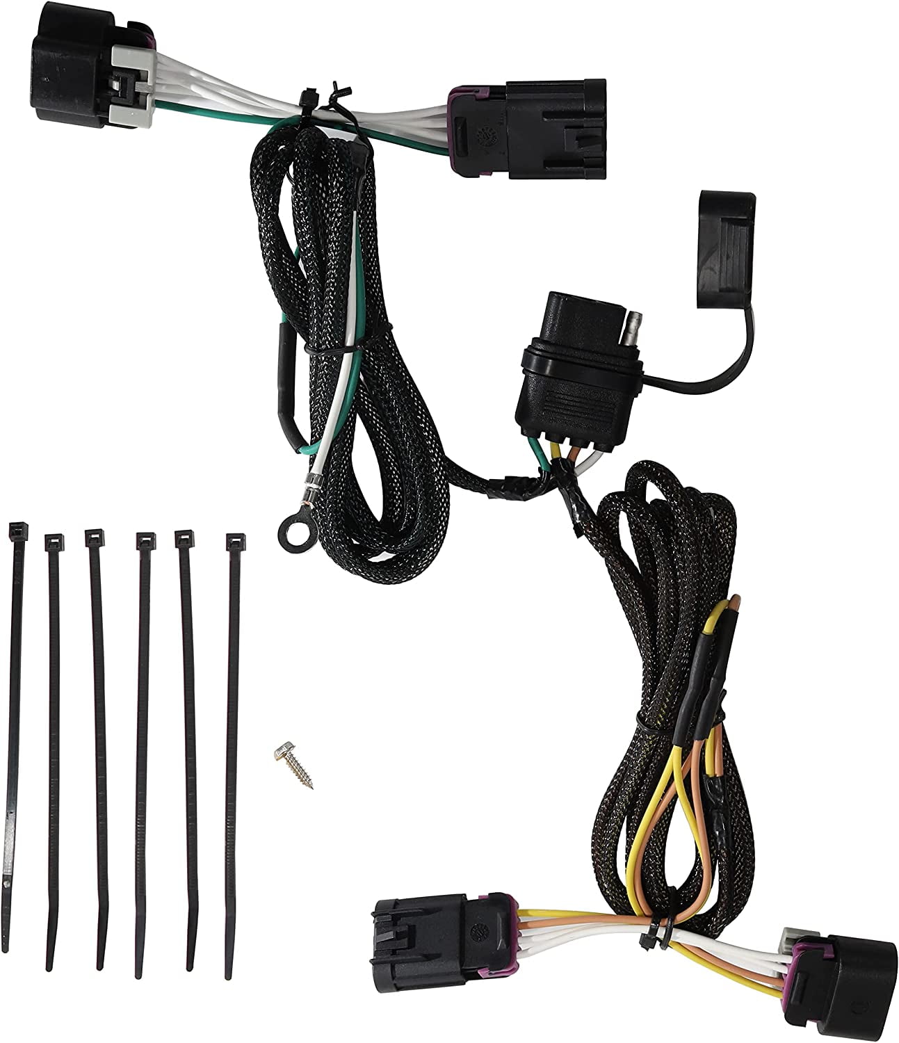 RED WOLF VehicleSide 4 Way Flat Trailer Hitch Tow Wiring Harness T