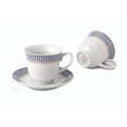 thumbnail image 2 of Set of 4 Colorful Porcelain Tea-Coffee Cups and Saucers Set - Blue and Gold, 2 of 5