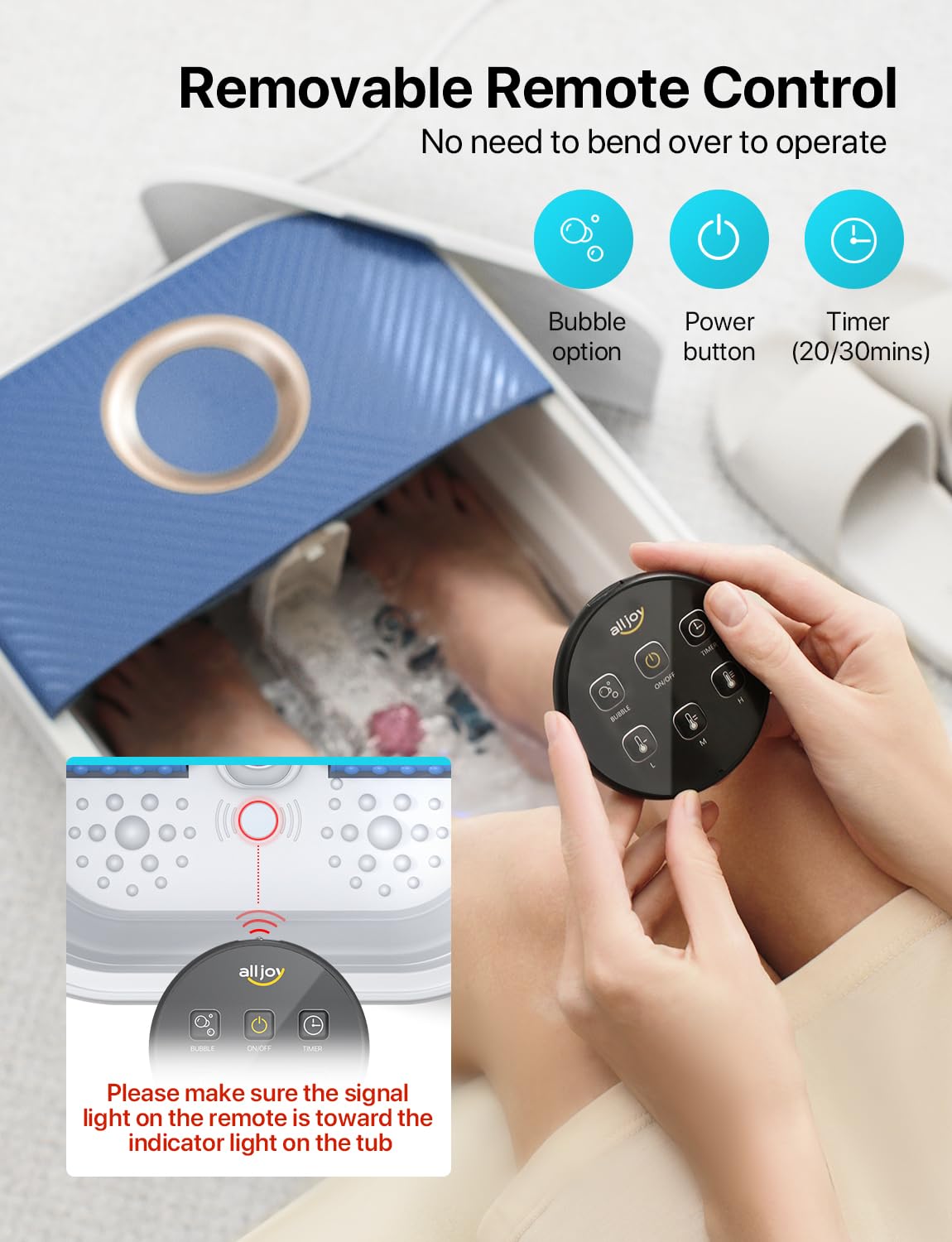 ALLJOY Collapsible Foot Spa Bath with Remote Control photo 2