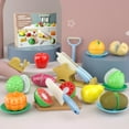 thumbnail image 4 of 21 Pcs Pretend Food Play Food Cutting Set For Kids, Cuttable Fruits And Vegetables Toy Kitchen Accessories With Cutting Board, Educational And Birthday Gift For Toddlers, Kids, Boys, Girls, 4 of 10