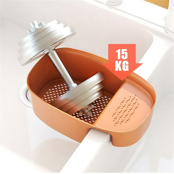 Weloille Kitchen Sink Drain Basket, Food Waste Filter and Strainer, Hanging Plastic Storage Basket for Sink, Draining Basket for Wet Garbage and Kitchen Scraps
