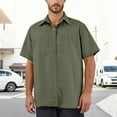 thumbnail image 4 of Lumtrix Men's Lightweight Short Sleeve Fishing Shirt Button Down Quick Dry Hiking Travel Shirt with Pocket Army Green XL, 4 of 8
