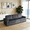 Dark Grey, variant on Gewnee Dark Grey 3-Seat Modular Sofa with Microfiber Fabric Solid Wood Frame Double Springs for Living Room