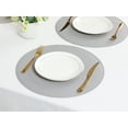 thumbnail image 6 of REGALWOVEN Set of 6 Placemats, Faux Leather Placemats for Kitchen Dining Table Decor Washable Heat Resistant Table Placemats Wipeable Table Mat Gray 15x15in, 6 of 7
