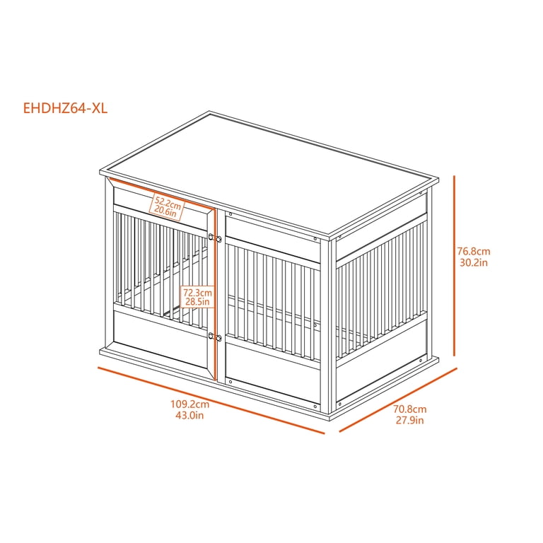 New Age Pet ECOFLEX® Horizon Dog Crate & End Table, Modern Slatted