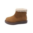 thumbnail image 2 of Eltusu Girls Snow Boots, Thermal Soft Casual No Slip Winter Booties Brown Size 9(Toddler), 2 of 7