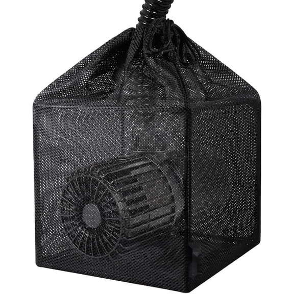 Pond Filter Bag, Pump Barrier Bag, Anti-Clogging Cube Filter Box, Black Media Bag Pump Mesh Bag for Outdoor Water Fish Ponds(10 inch)