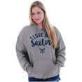 thumbnail image 4 of US Navy Anchor Logo I Love My Sailor Hoodie Sweatshirt Women Brisco Brands S, 4 of 6