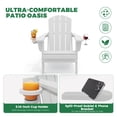 thumbnail image 2 of KINGYES Outdoor Folding HDPE Adirondack Chairs Set of 2 with Dual Cup Holder - Patio & Outdoor Lounge, Deck, Weather - Resistant , White, 2 of 12