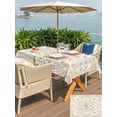 thumbnail image 4 of Outdoor Tablecloth with Umbrella Hole and Zipper, Beige Boho Rectangle Table Cloth 60x120 Inch Waterproof Tablecloth, Middle Century Ethnic Vintage Abstract Picnic Table Cover for Patio Camping, 4 of 7