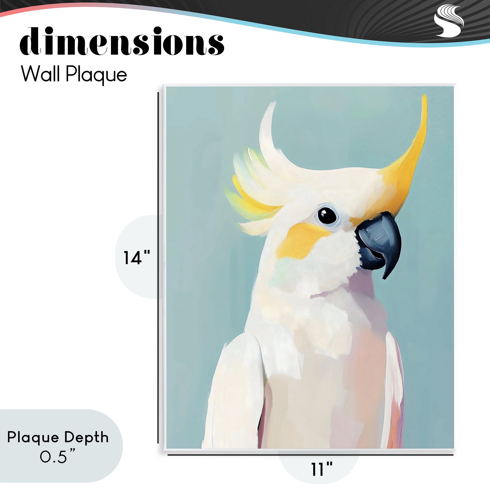 Stupell Industries Yellow Crested Cockatoo Wall Plaque Art, design by The Prints Vibe
