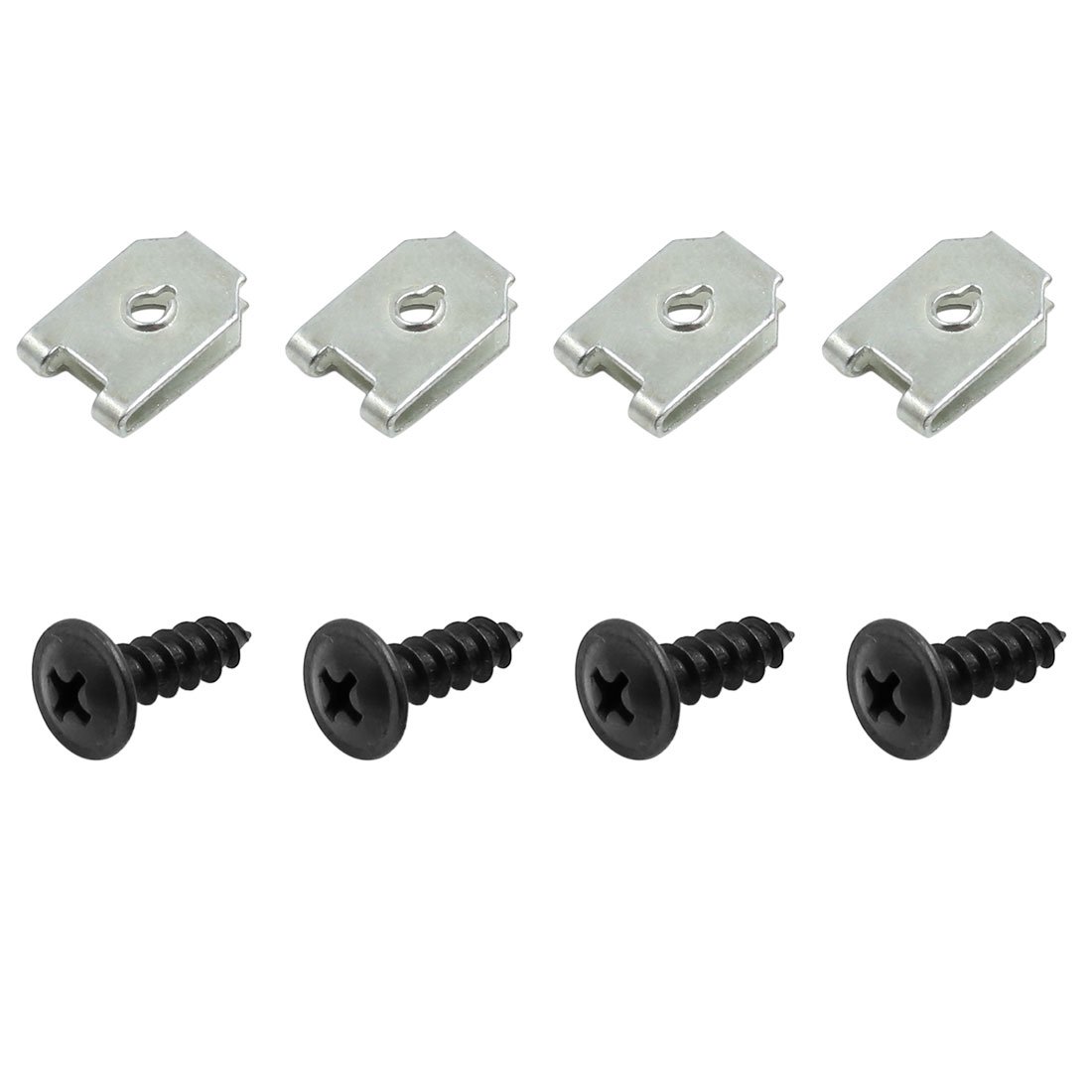 4pcs Metal U Type Clips With Screws Car Fender Door Panel Trim