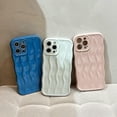 thumbnail image 5 of Compatible with iPhone 14 Pro Max Case for Women/Girls, Cute Simple Solid Color Water Ripple Wave Anti-Scratch Shockproof Case for iPhone 14 Pro Max, Blue, 5 of 7