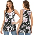 thumbnail image 5 of FLYCURVY Plus Size Tank Tops with Built in Bras for Women Sleeveless Casual Floral Print Cami, 5 of 7