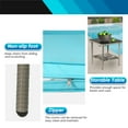 thumbnail image 5 of 3 Piece Outdoor Furniture Set Patio Gray Wicker Chairs Furniture Bistro Conversation Set 2 Rattan Chairs with Blue Cushions and Glass Coffee Table for Porch Lawn Garden Balcony Backyard, 5 of 7
