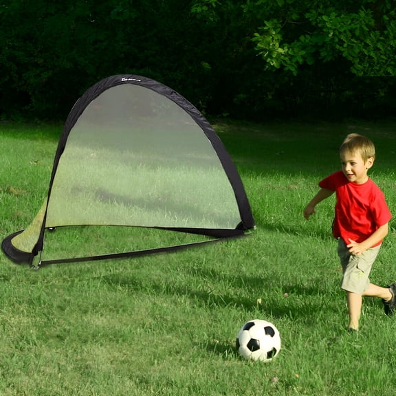 BESTSKY Kid Potable Folding Goal Soccer Football Outdoor Training Net Interactive Toy Black One Size
