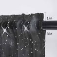 thumbnail image 5 of Starry Sky Valance Curtains for Kitchen/Living Room/Bathroom/Bedroom Window, Rod Pocket Small Topper Half Short Window Curtains Voile Sheer Scarf, Modern Black Abstract Dots Stars Aesthetic 60"x18", 5 of 8