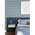 thumbnail image 2 of 3122-10302 Mombi Navy Diamond Shibori Wallpaper with Tie Dyed Alternating Rows in Navy Blue Off White Colors Bohemian Style Prepasted Acrylic Coated Paper, 2 of 3