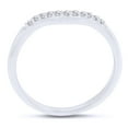 thumbnail image 5 of AFFY 0.06CT Natural Diamond Curved Wedding Band Ring 14k White Gold over Sterling Silver-13, 5 of 6