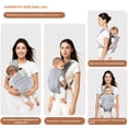 thumbnail image 2 of Baby Carrier Infant Carrier Ergonomic Baby Carrier Backpack,Breathable Front Back Carrying Wrap Seat for Newborn Toddlers up to 33 lbs,Gray, 2 of 10