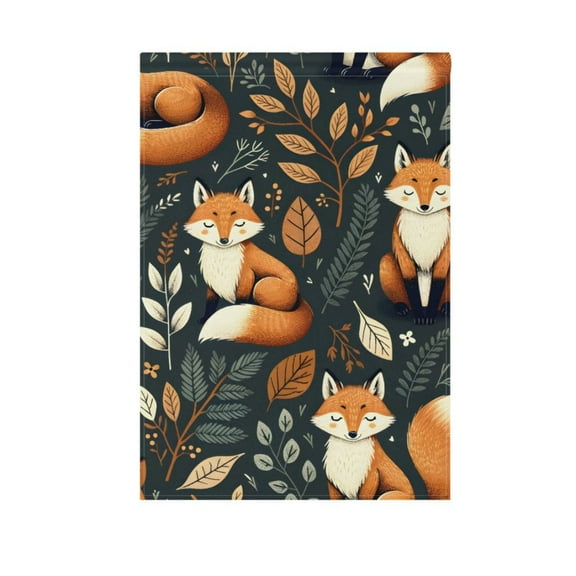 Fox and Leaves Garden Flag 12"x18" Double-Sided Yard Flags for Outside Outdoor All Seasonal Decoration