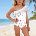 thumbnail image 2 of Fesfesfes Toddler Baby Children Girls One Piece Swimsuit Skinny Monokini Swimwear Beach Wear Bathing Suit Cute Printed One Shoulder Swimsuit, 2 of 9