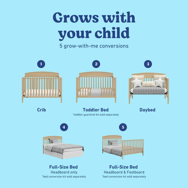 Graco Benton 5-in-1 Convertible Baby Crib, Driftwood - Walmart.com