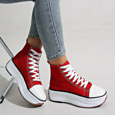 

SHZHLAIFUZB Stylish Women‘s Camouflage High Top Sneakers featuring a trendy Platform and Chic Lace-Up Design for fashion-forward ladies who love to make a statement with their footwear.