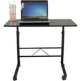thumbnail image 4 of Small Standing Desk Adjustable Height, Mobile Stand Up Desk with Wheels Computer Rolling Desk, Portable Laptop Writing Desk Home Office Table Removable Steel Side Table 23.62" x 15.75" Black, 4 of 15