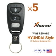 5 Xhorse Universal Wire Remote Hyundai Style 3 Separate Buttons XKHY00EN