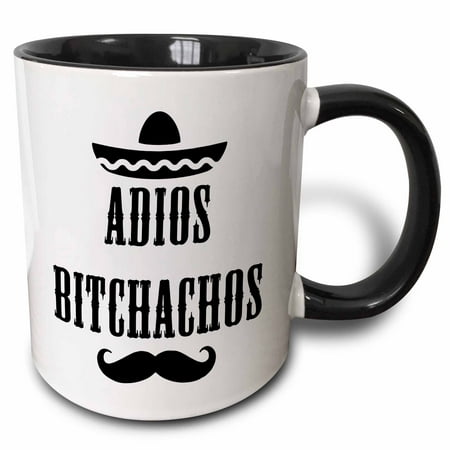 

3dRose ADIOS BITCHACHOS - Two Tone Black Mug 11-ounce