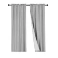 thumbnail image 2 of Gorgeous Home Linen 1 Silver Panel Rod Pocket 75% Privacy Foam Lined Window Dressing Light Filtering R64 Size 35" wide X 63" length, 2 of 5