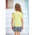 thumbnail image 5 of Oudiya Cold Shoulder Tie Knot Top & Casual Shorts (Girl's), 2-Piece Set, Sizes 4-11 Y, 5 of 9