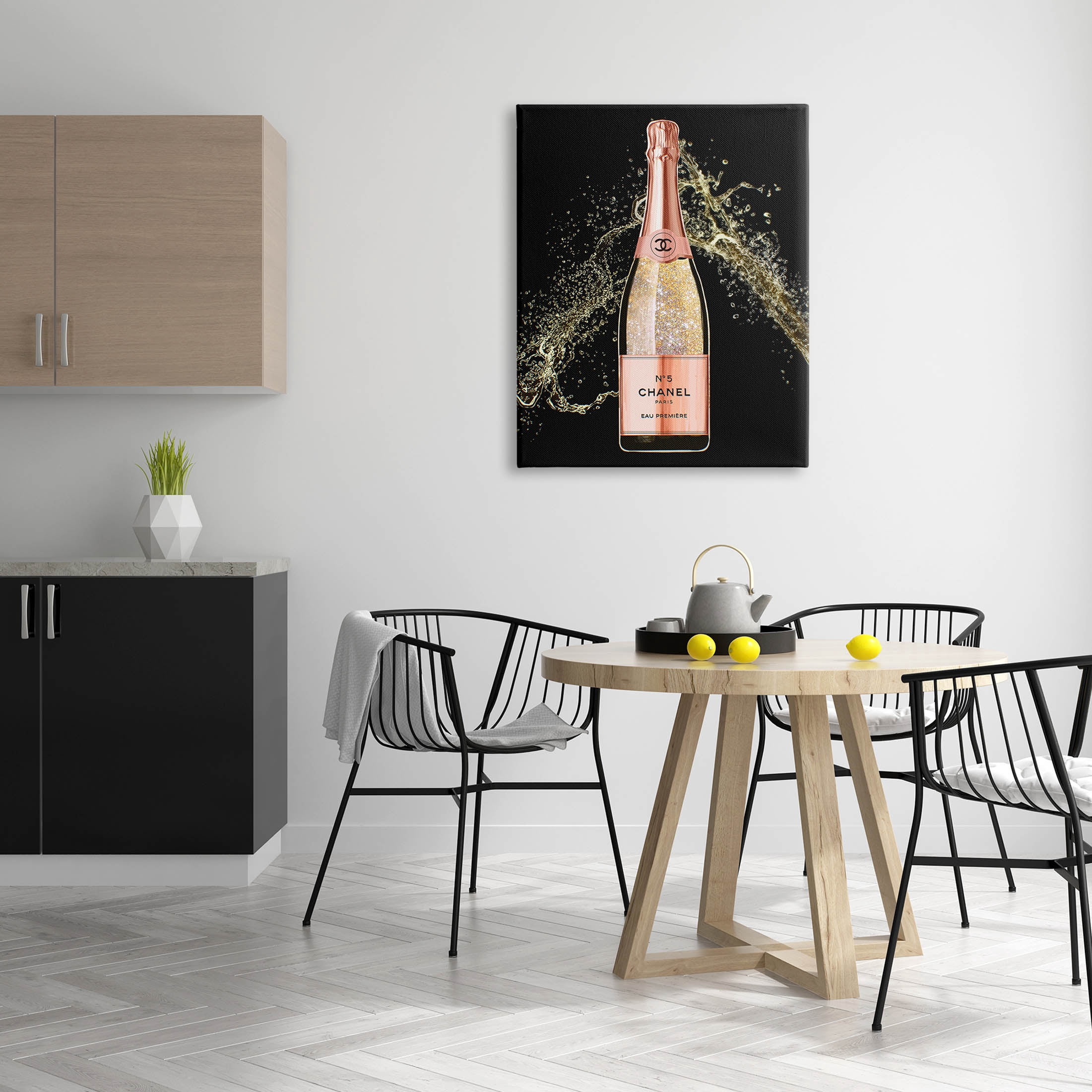 Stupell Industries Glam Fashion Champagne Bottle Splash Graphic Art Gallery Wrapped Canvas Print Wall Art, Design by Ziwei Li